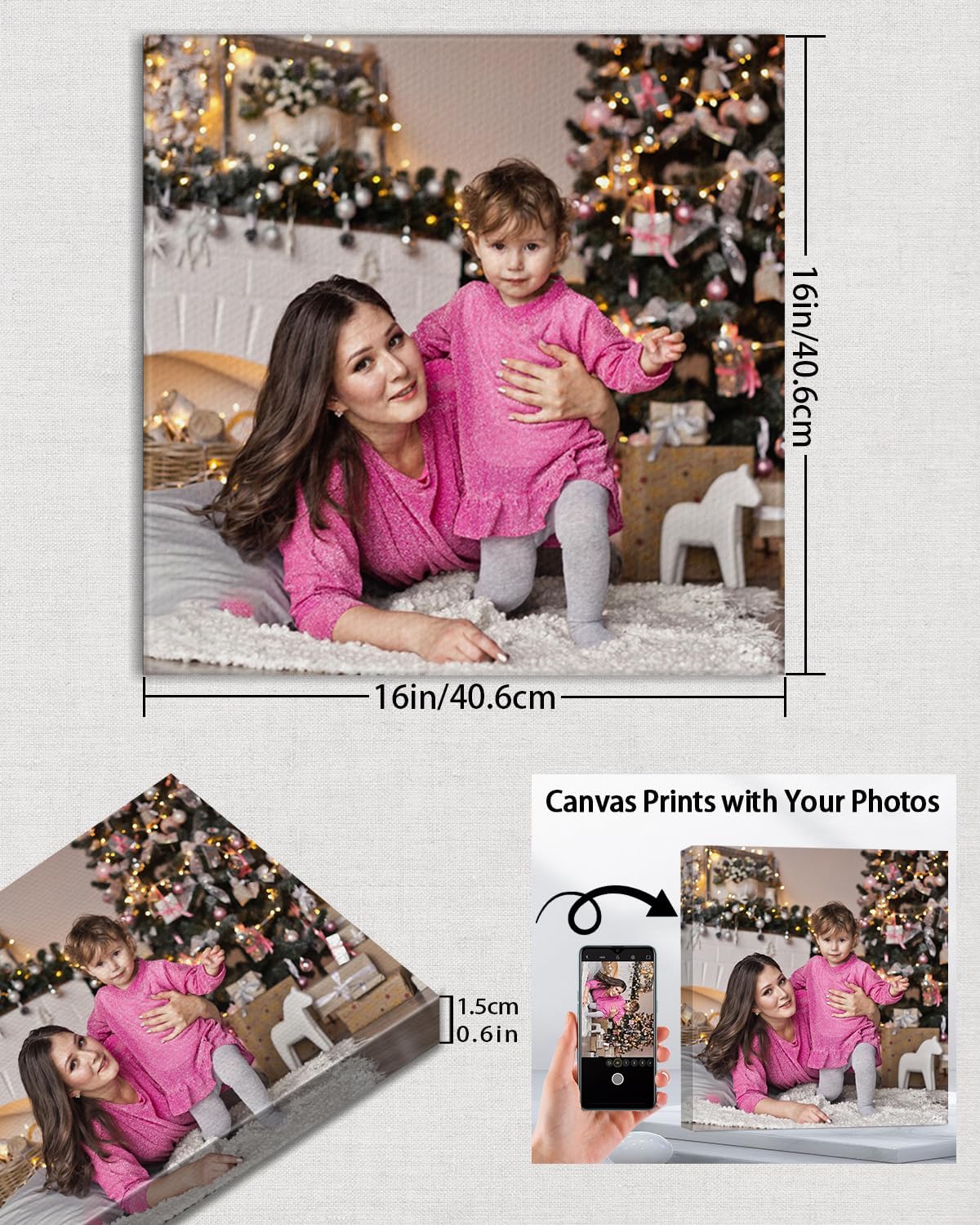 AbcCustomize Custom Canvas Prints,Transform Your Memories into Beautiful Art with Personalized Photo on Canvas,Personalized Canvas Wall Art for Home Decor, Gifts, and Keepsakes