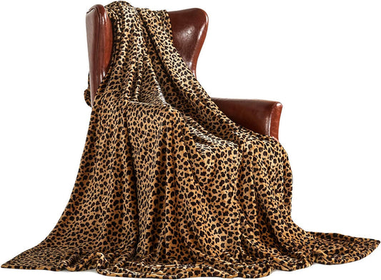 MERRYLIFE Leopard Throw Blanket Decorative Fleece Throw | Ultra-Plush Colorful Oversized | Couch Blanket Travel Lap | Large Size(60" 90",Cheetah)