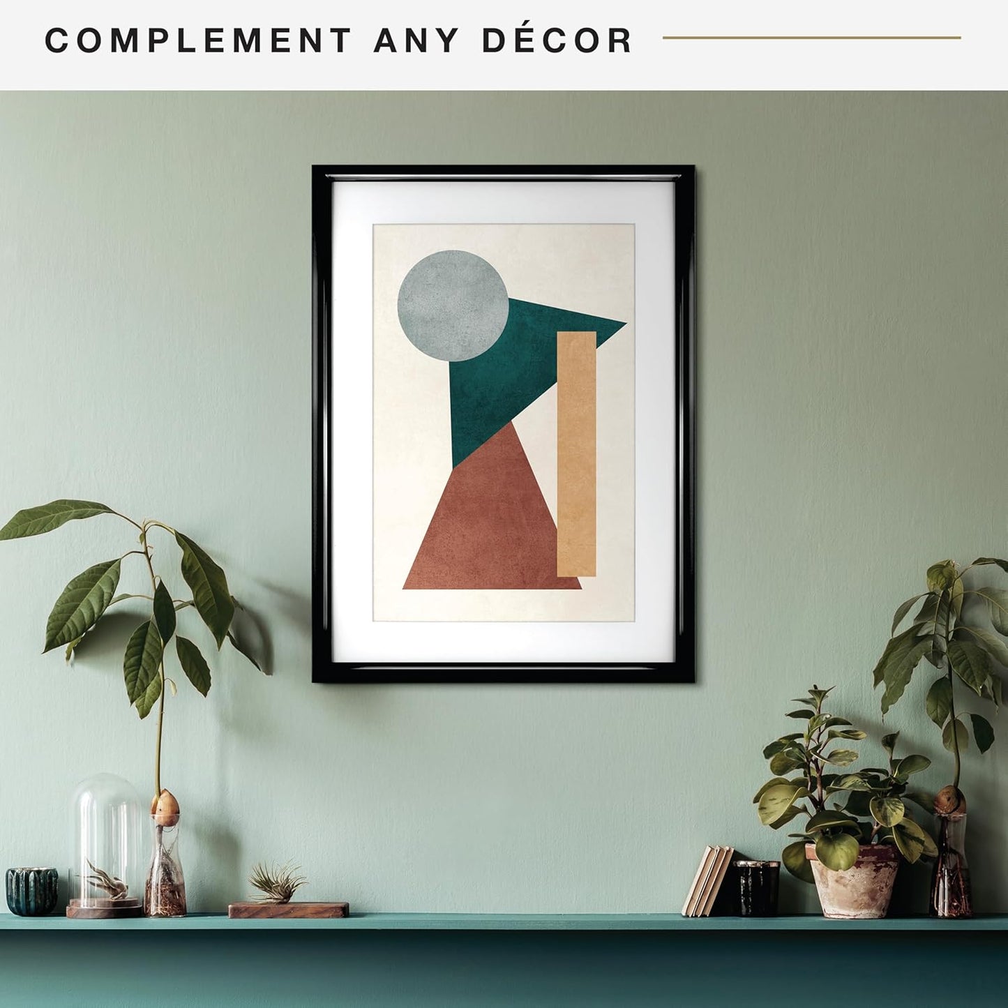 MCS Trendsetter 16x22 Matted Poster Frame with 12x18 Picture Display, Black Vertical & Horizontal Wall Hanging Large Picture Frame for Photos & Posters (1-Pack)