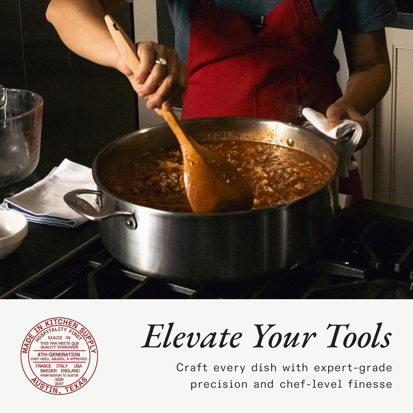 Made In Cookware - Wooden Spoon - Handcrafted for Thorough Mixing and Gentle Cookware Care - Crafted in Hungary