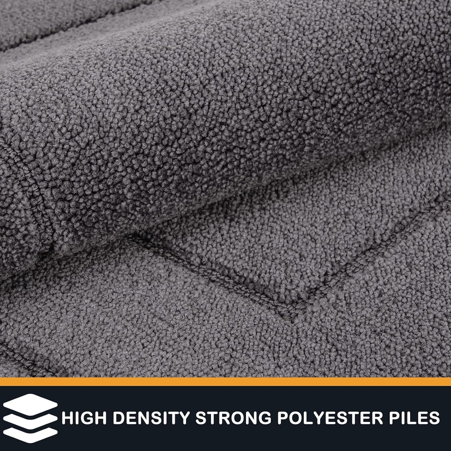 PURRUGS Dirt Trapping Door Mat 24" x 59", Non-Slip/Skid Machine Washable Entryway Rug, Dog Doormat, Super Absorbent Welcome Mat for Muddy Wet Shoes and Paws, Grey