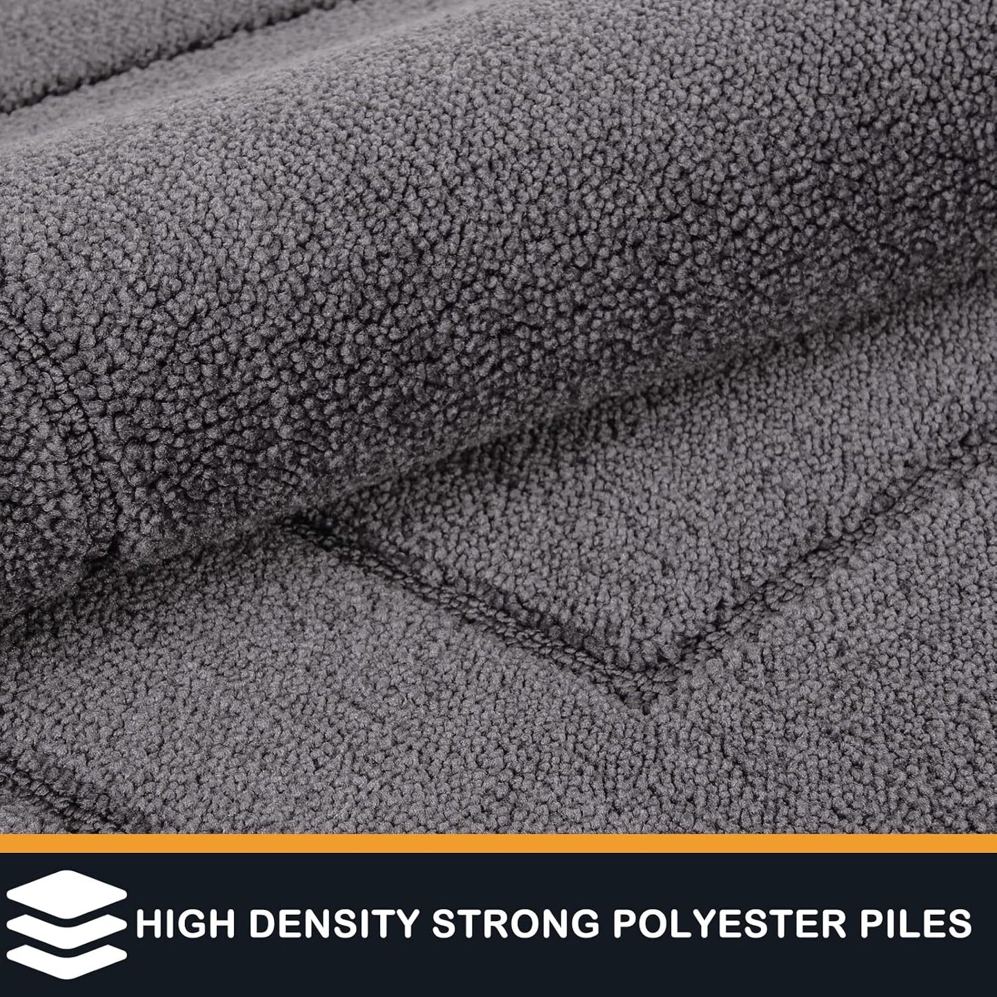 PURRUGS Dirt Trapping Door Mat 34" x 59", Non-Slip/Skid Machine Washable Entryway Area Rug, Dog Doormat, Super Absorbent Welcome Mat for Muddy Wet Shoes and Paws, Grey