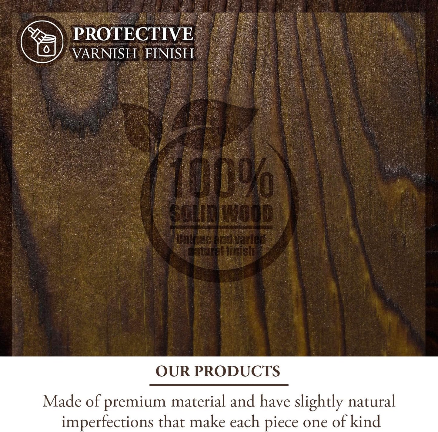 MyGift 14 Inch Wall Mounted Kitchen Spice Racks, Rustic Burnt Solid Wood and Black Metal Wire Geometric Hanging Organizers for Seasoning Jars or Condiment Bottles, Set of 3