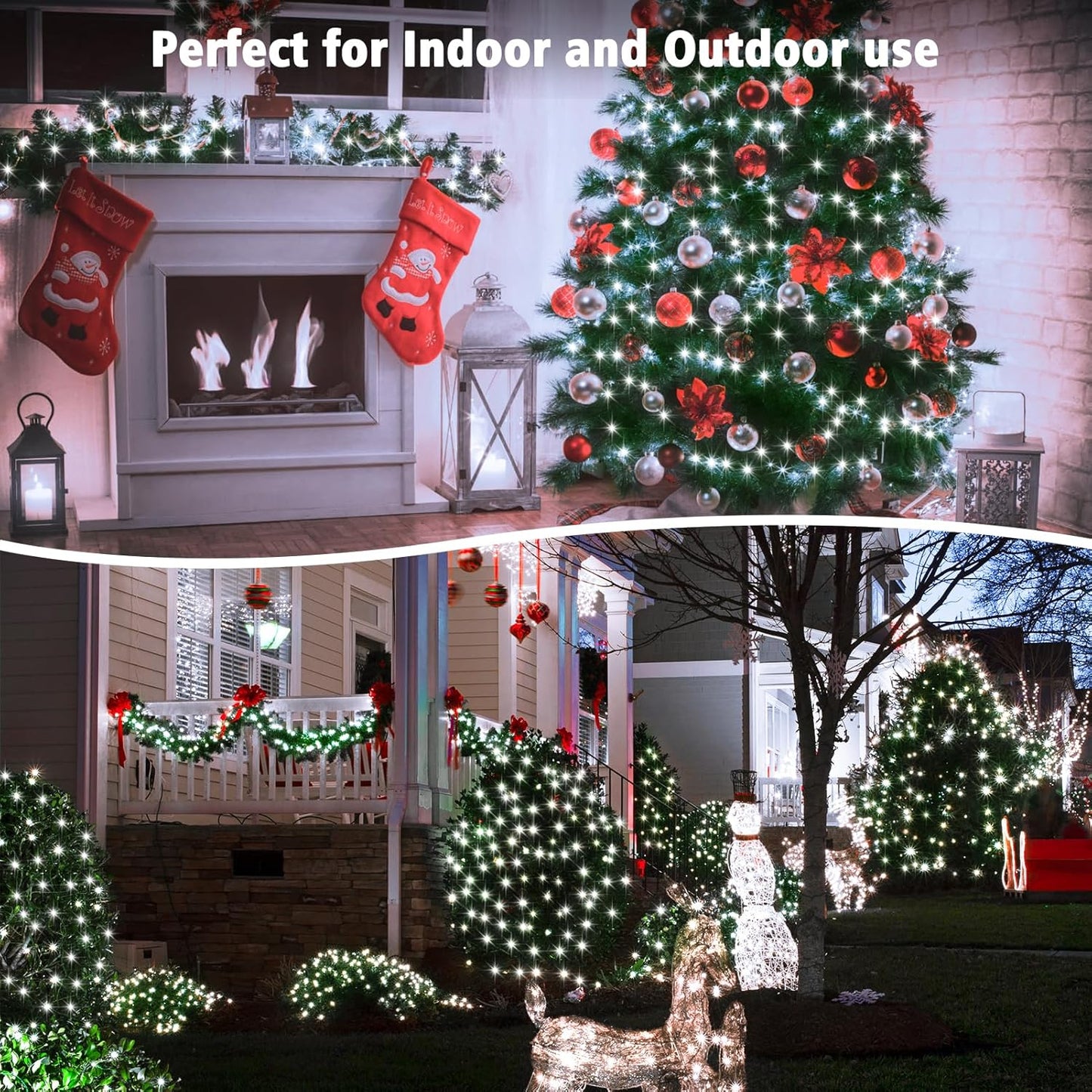 4 Pack Christmas Fairy Lights Battery Operated, 16.4FT 50 LED Dark Green Wire Twinkle Lights with Auto Timer Waterproof, Outdoor String Lights for Indoor Outdoor Bedroom Yard Decor (Cool White)