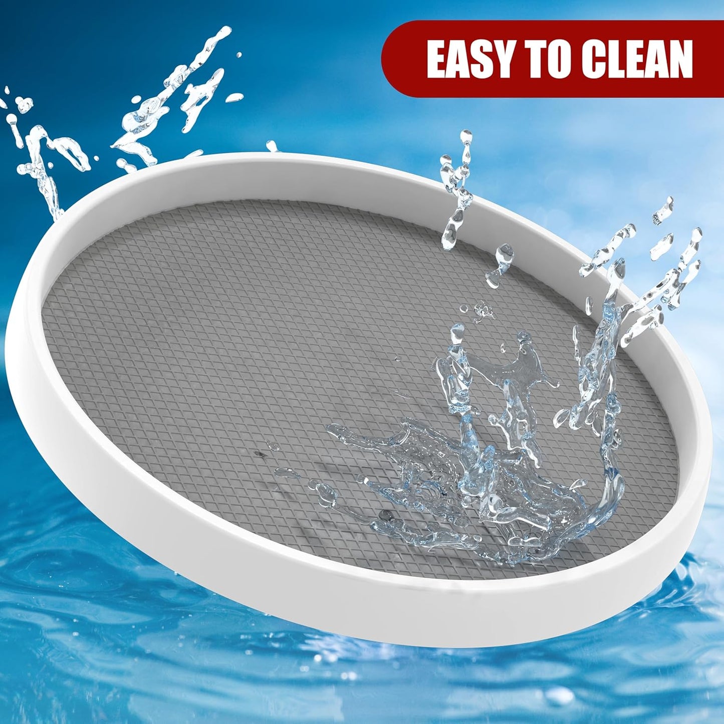 Simple Houseware Lazy Susan Spice Organizer Rotating Tray, 4-Pack (2 Medium 10'', 2 Large 12'')