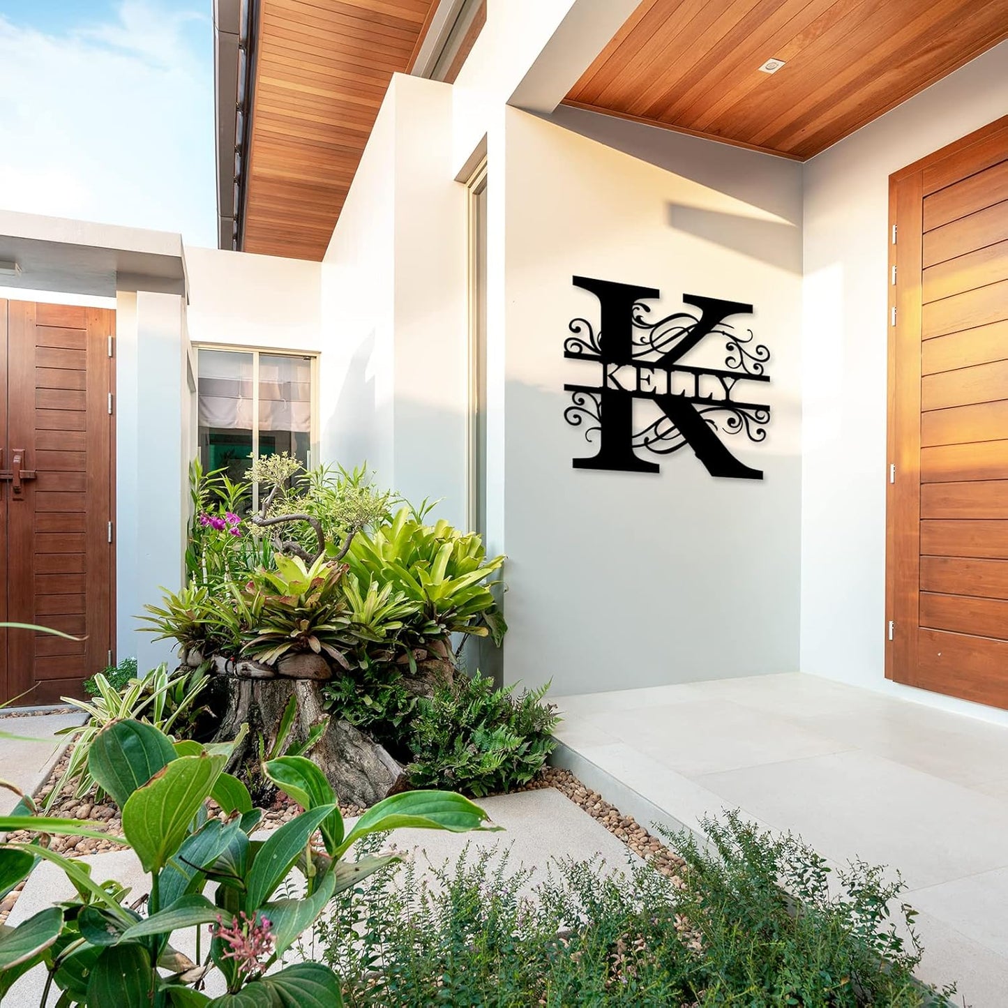 Custom Metal Name Sign | Personalized Metal Signs | Split Letter Monogram Wall Decor | Last Name Sign | Family Name Sign | Personalized Anniversary Wedding Gift | Outdoor Metal Art | Housewarming Gift