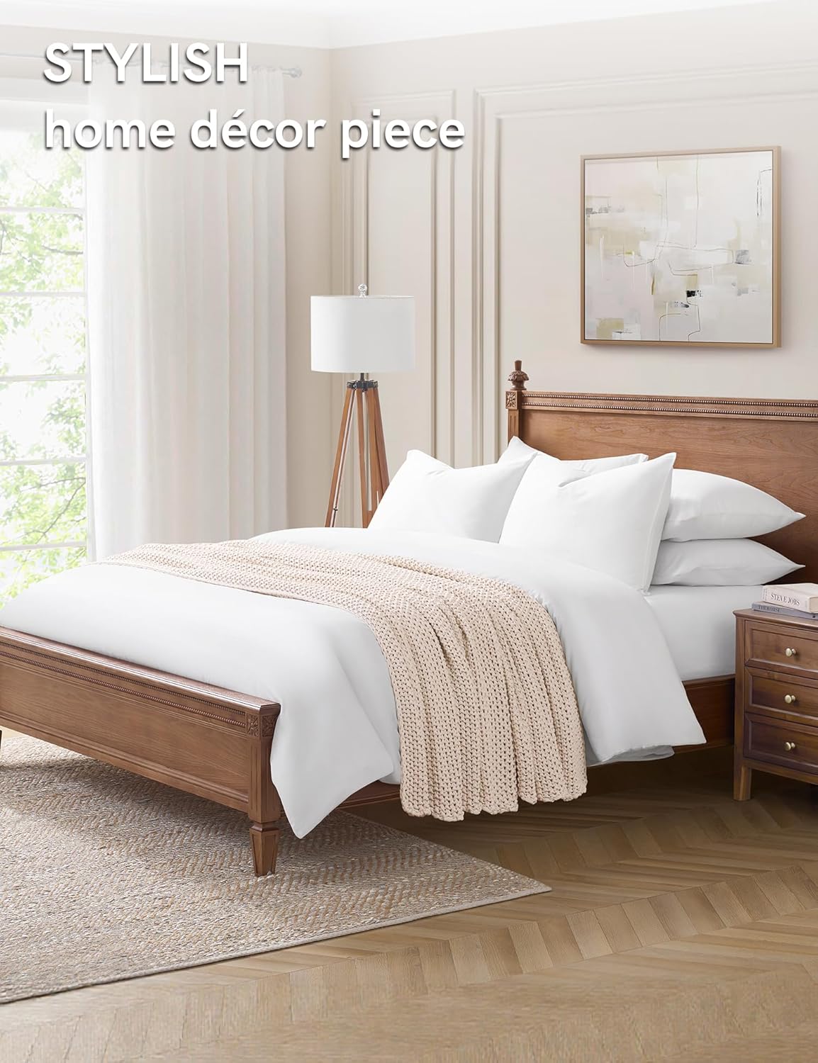 YnM Chunky Cotton Knit Throw Blanket, Cable Knit Throws for Bed Couch Sofa, Comfy & Relaxing, Decorative Piece for Farmhouse Modern Boho Rustic Scandinavian Chic Vibe, Cream White 50x60 Inches