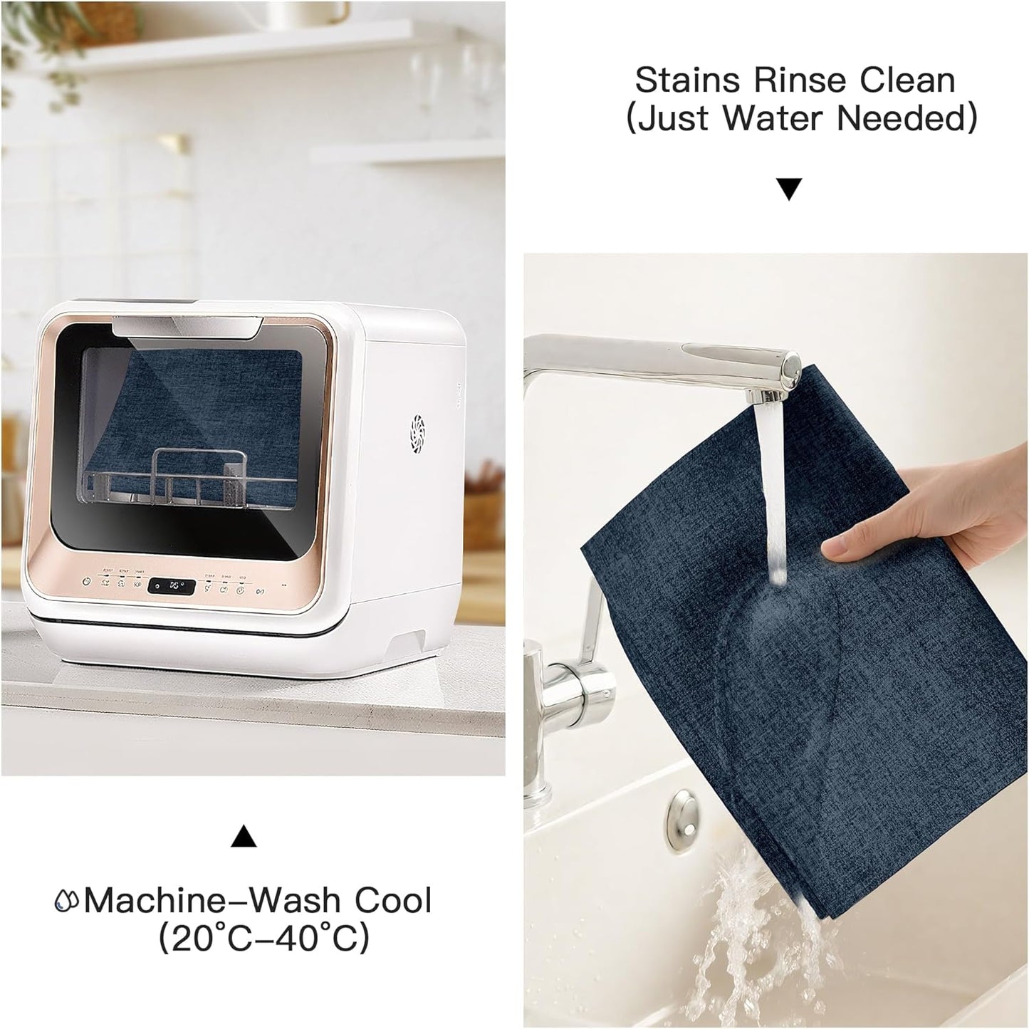 DOLOPL Placemats Set of 4, Reversible Wipeable & Heat Resistant Place Mats, Modern Faux Leather Table Mats for Kitchen, Neutral Waterproof Tablemats for Dining Table Decor, Wedding, Party(Navy Blue)