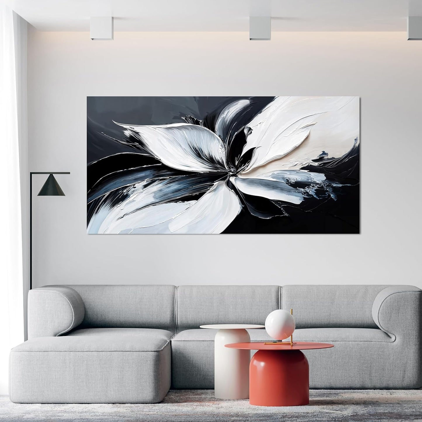 Canvas Abstract Wall Art Decor Modern Minimalist Wall Art Black and White Wall Art Prints Abstract Canvas Art Wall Decor Wall Art Pictures for Living Room Artwork for Walls Home Room Decor 20" X 40"