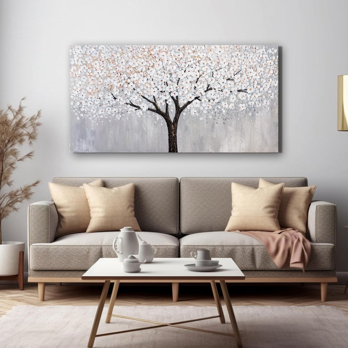 Canvas Wall Art Decor Artwork for Walls Tree of Life Wall Art for Living Room Vintage Black and White Wall Art Decor Tree Flower Wall Art Decorations Prints for Room Home Office Wall Decor 20"X40"