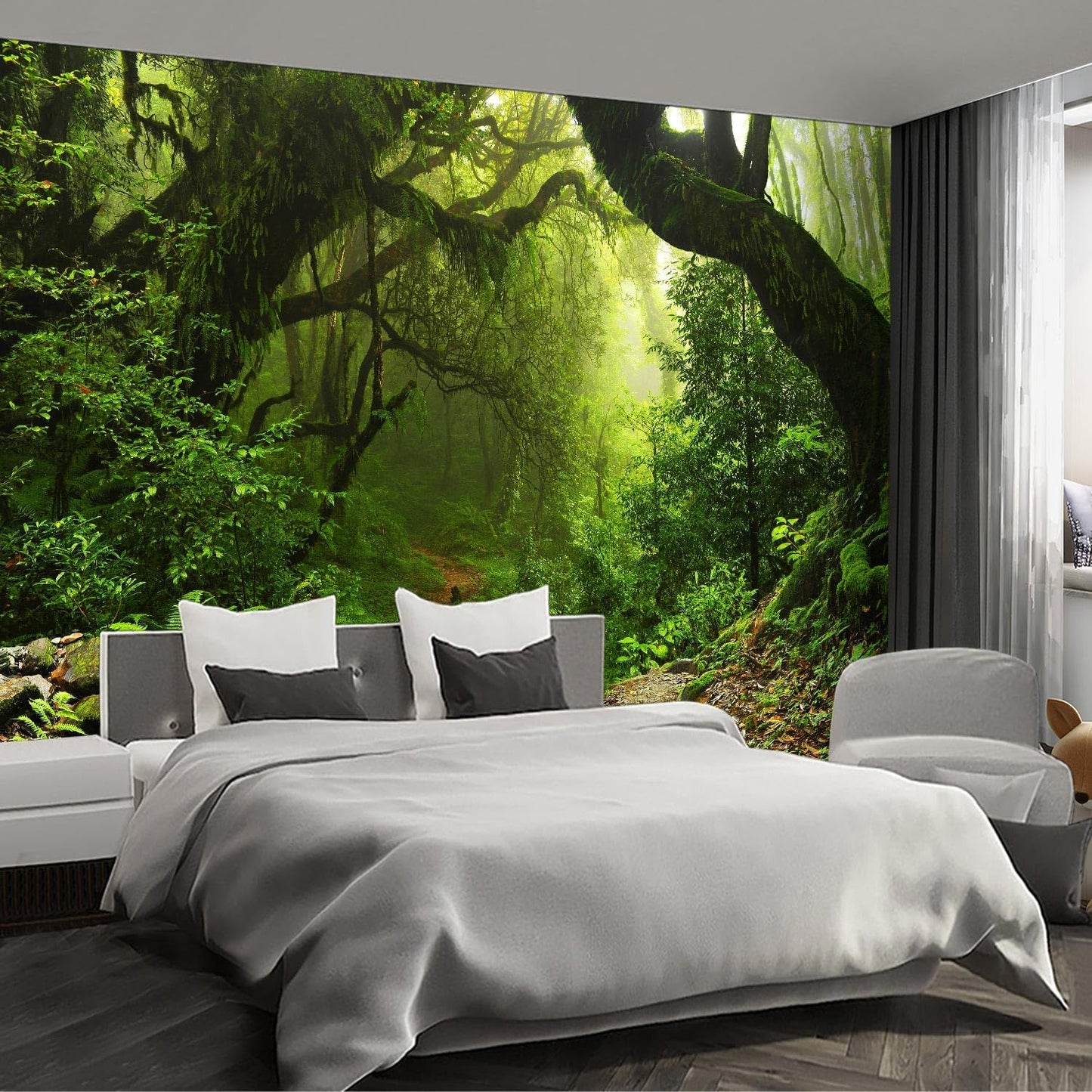 Forest Landscape Wall murals Woodland Tree Peel and Stick Wallpaper for Bedroom Living Room - 58"x86"
