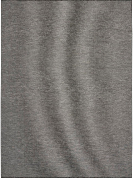 Nourison Positano Indoor-Outdoor Charcoal 9' x 12' Area Rug, Easy Cleaning, Non Shedding, Bed Room, Living Room, Dining Room, Backyard, Deck, Patio (9x12)
