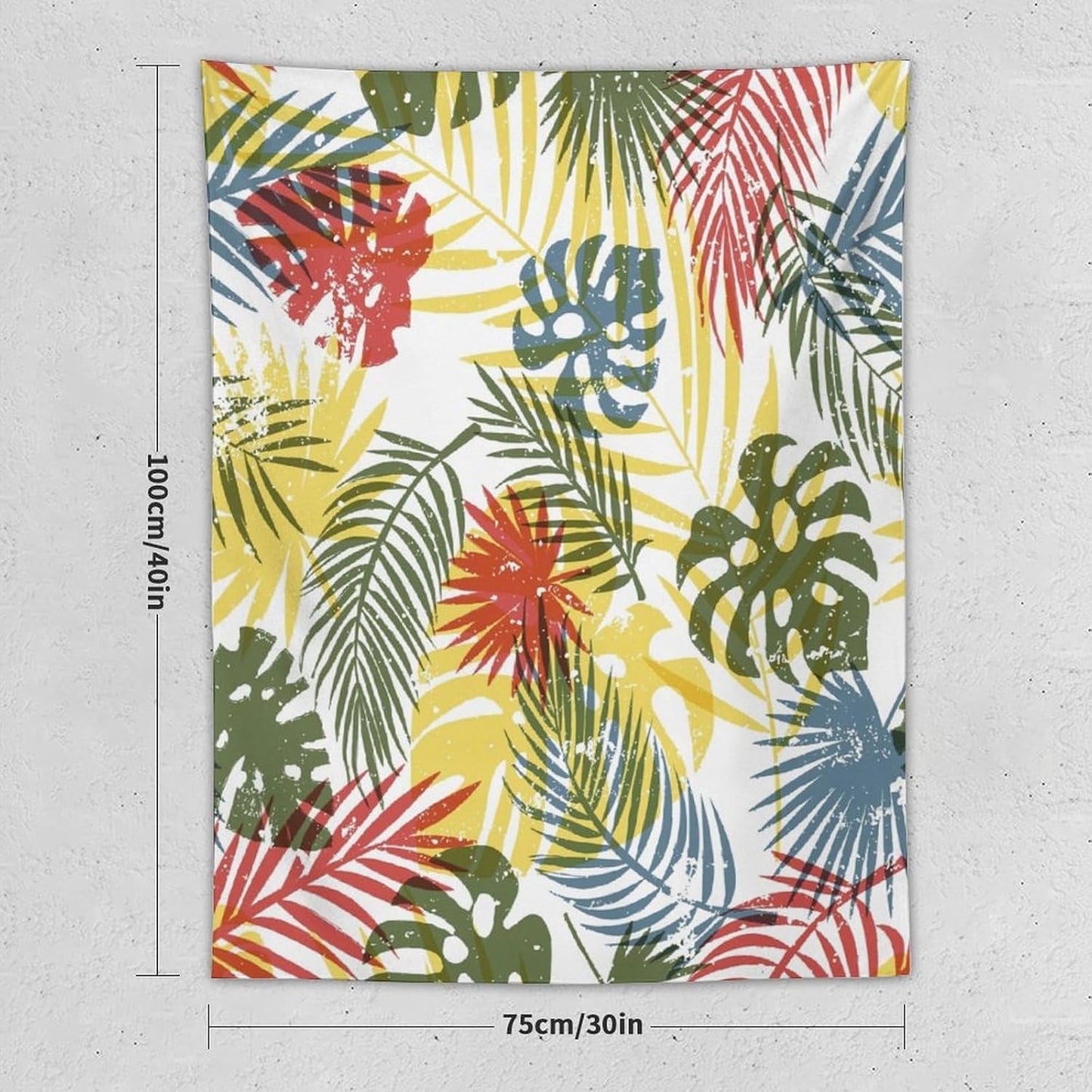 ICMOLYYENLO Boho Green Leaves Tapestry, Mid Century Abstract Tropical Palm Leaves Modern Minimalist Geometric Wall Hanging, Neutral Home Decor Art for Living Room Bedroom Dorm 60x60 Inch