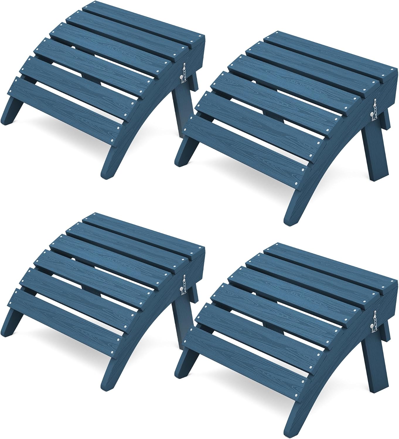 KINGYES Folding Adirondack Ottomans Set of 4 for Adirondack Chair, Navy