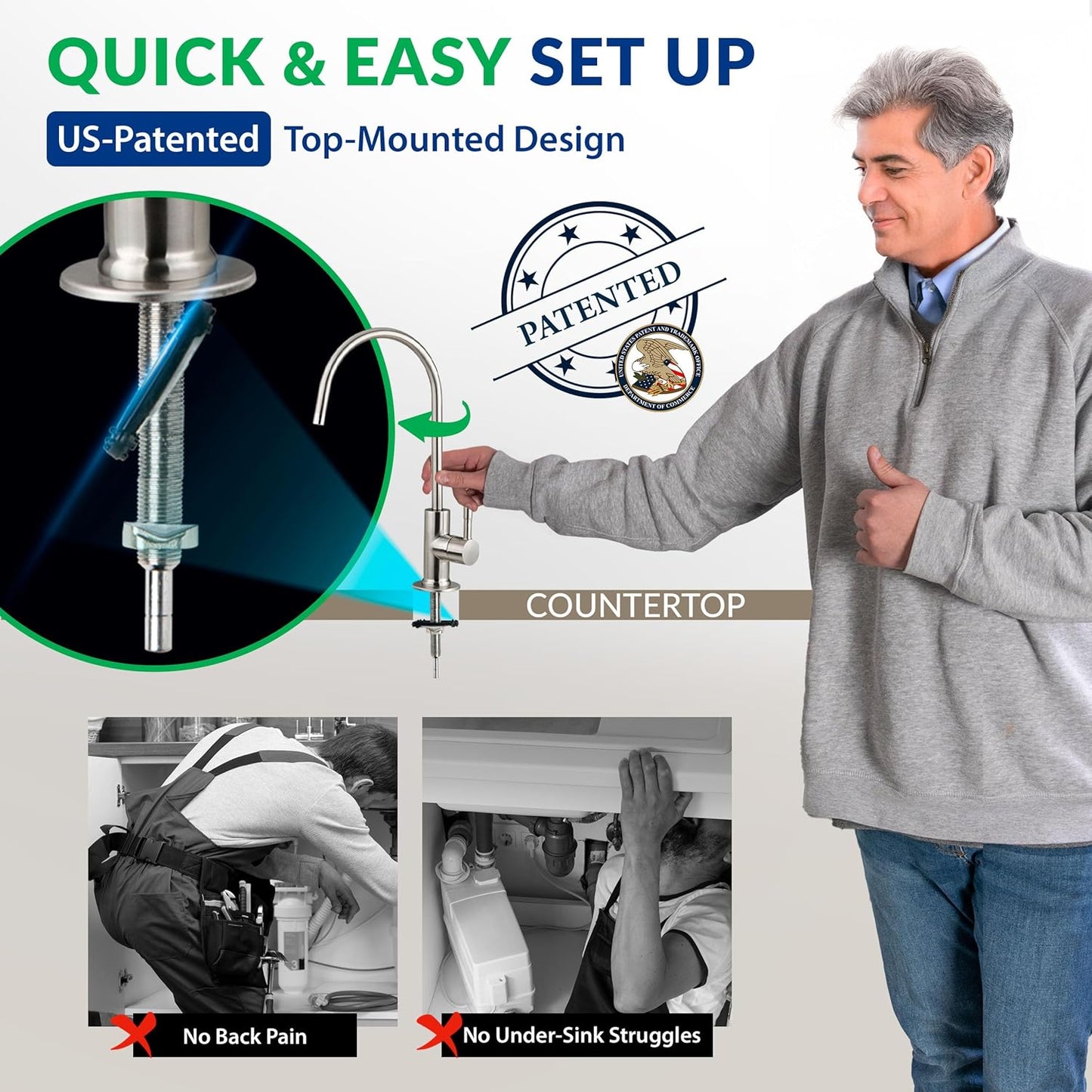 iSpring RCC7-BLK, NSF/ANSI 58 Certified, 5-Stage Reverse Osmosis System, RO Water Filter System Under Sink, Drinking Water Filter, 75 GPD, Stylish Black RO Faucet