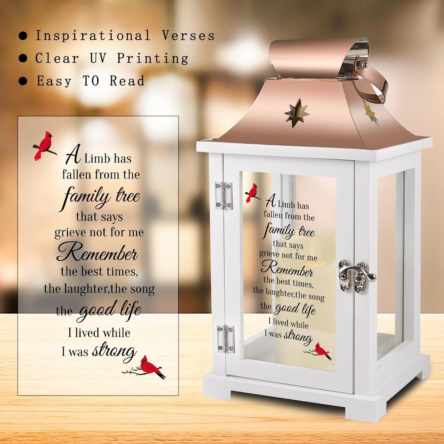 Memorial Lantern, Sympathy Gifts for Loss of Mom/Dad/Loved One, Bereavement Gifts, in Memory of Loved One Lantern,Celebration of Life, Memorial Gifts, Funeral Lantern,A Limb has Fallen from The ...