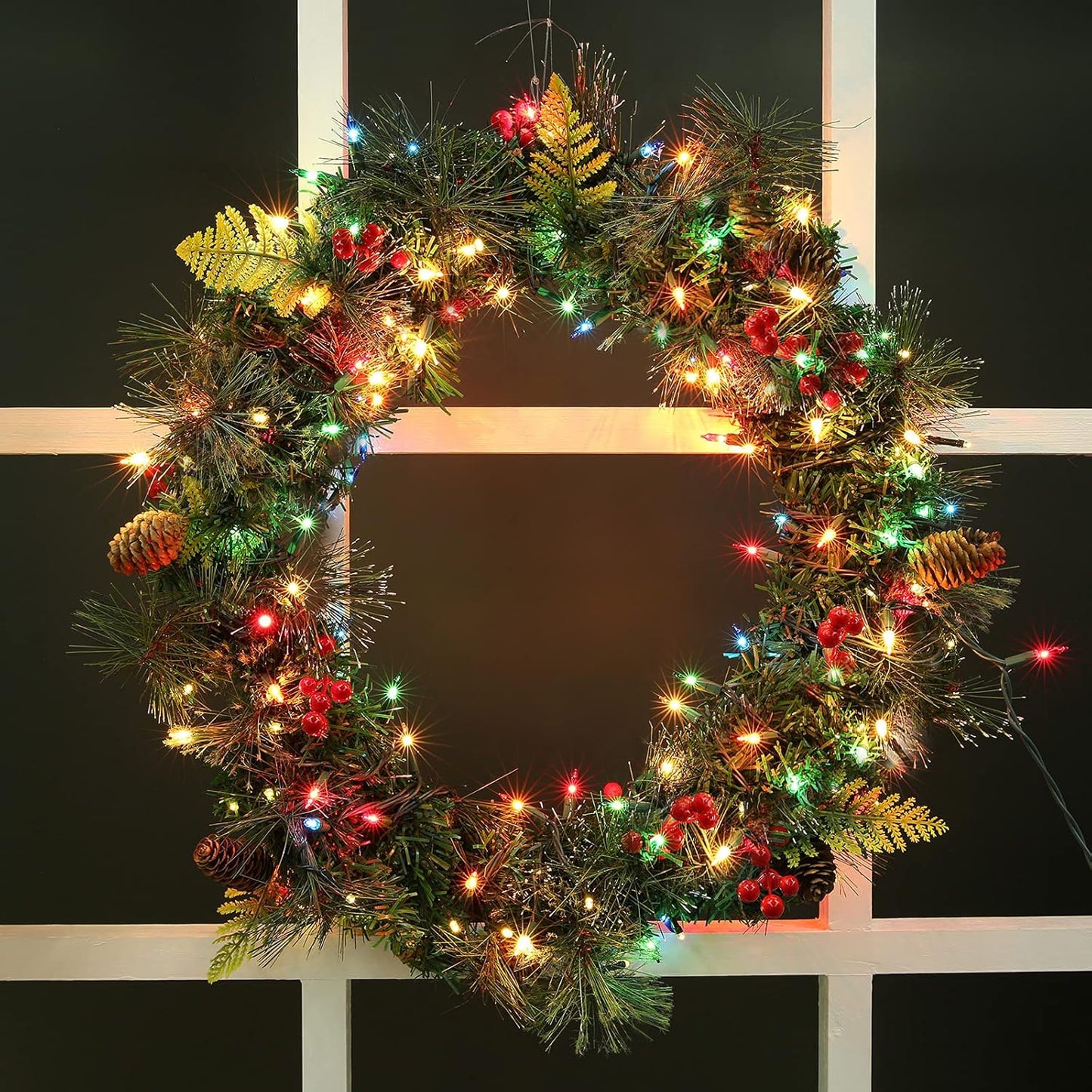 Toodour Multicolor Christmas Lights, 25ft 100 Count Incandescent Christmas String Lights, UL Certified Connectable Green Wire Xmas Lights for Tree, Holiday, Party, New Year, Indoor Xmas Decorations