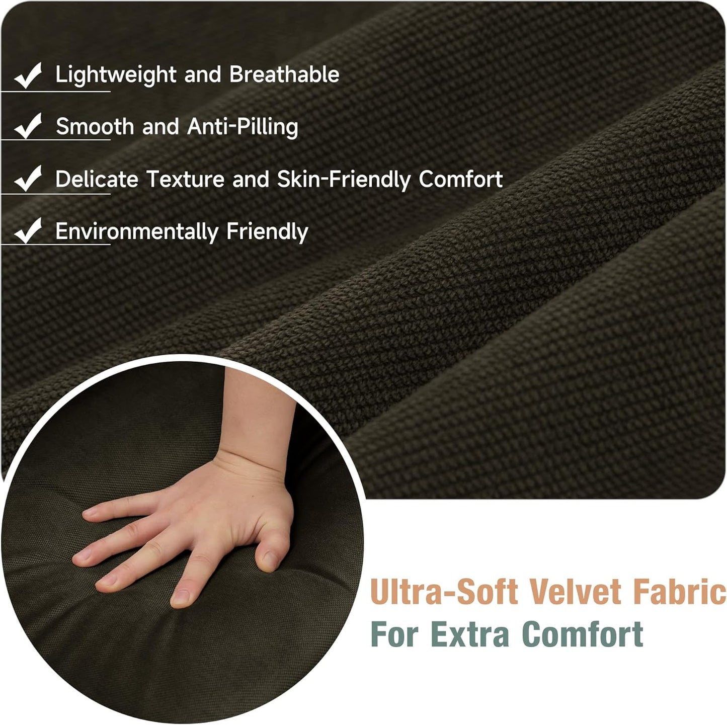 Swivel Rocker Recliner for Adults, Small Recliner Chair for Small Spaces, Rocking Recliner Chair for Nursery. Living Room, RV, Bedroom, Dark Brown