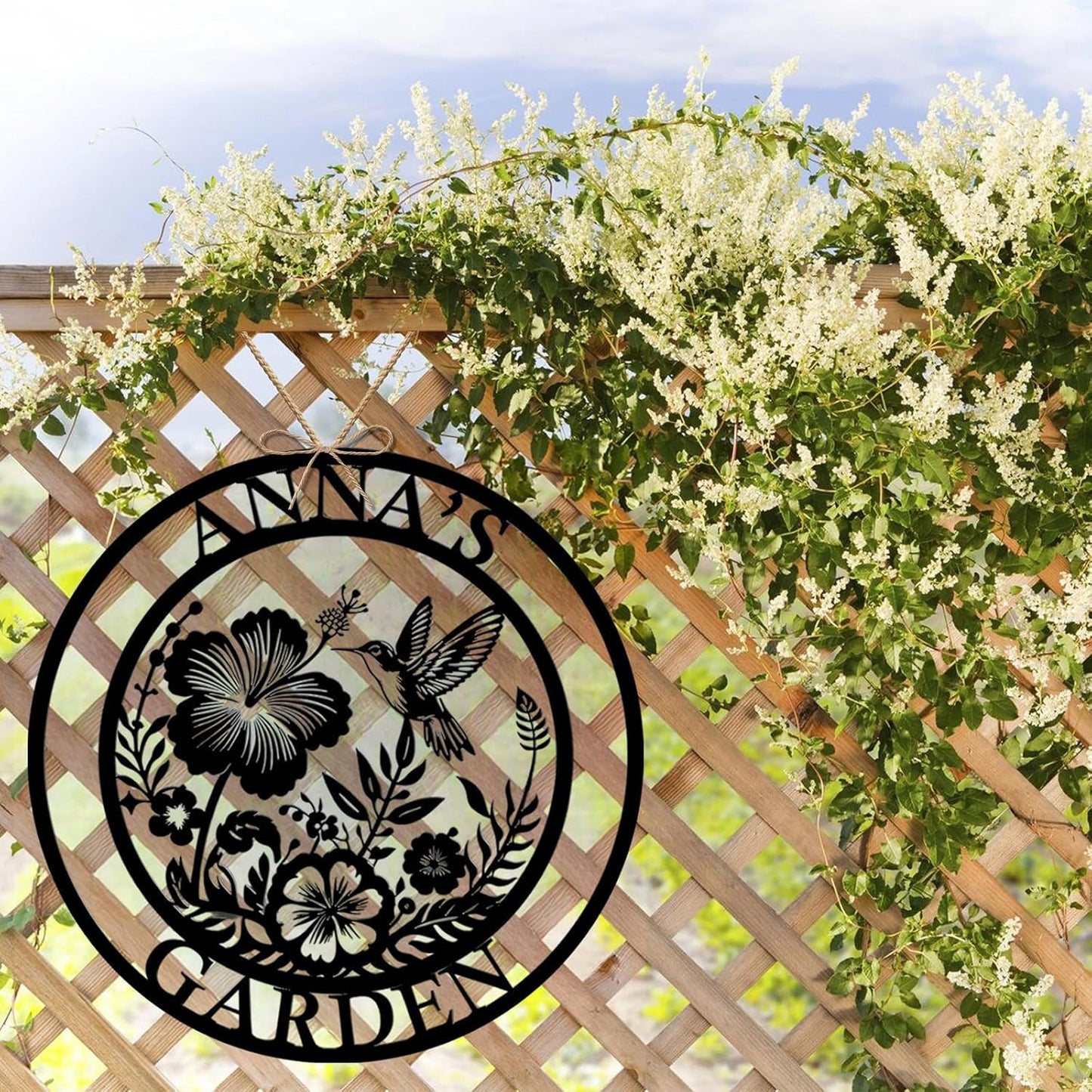 Custom Metal Garden Sign, Personalized Metal Home Garden Sign, Garden Gecor for Outside, Personalized Garden Signs with Name, Flower Garden Sign, Mom Grandma Women gifts