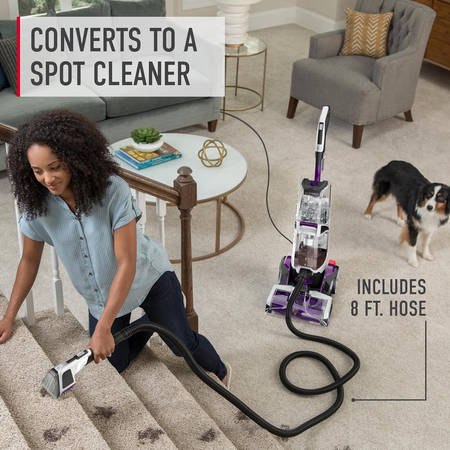 Hoover SmartWash Pet Automatic Carpet Cleaner Machine with Spot Chaser Wand, Deep Cleaning Carpet Shampooer Machine, Pair with a Hoover Carpet Cleaner Solution for a Bright, Refreshed Home