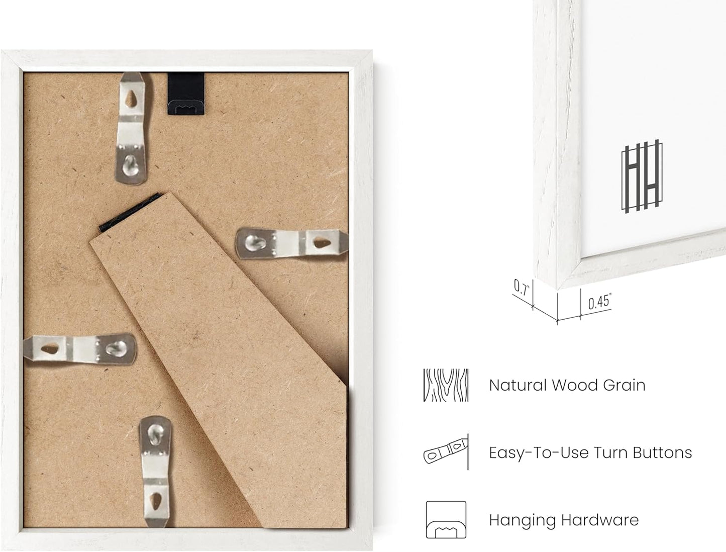 HAUS AND HUES Standalone White Oak Frames Set of 9-5x7