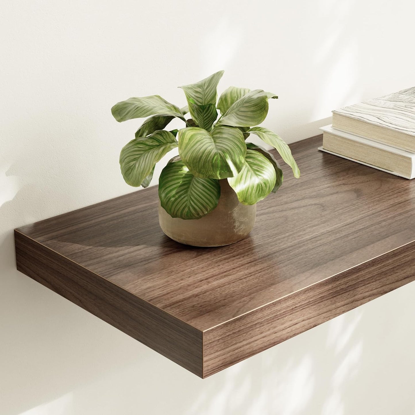 Large Floating Shelves for Wall Set of 2 Wooden Wall Shelves 30 in x 12.75 in x 2 in Room Decor Long Shelf with Invisible Wall Mount Bracket for Bedroom Kitchen Living Room Walnut