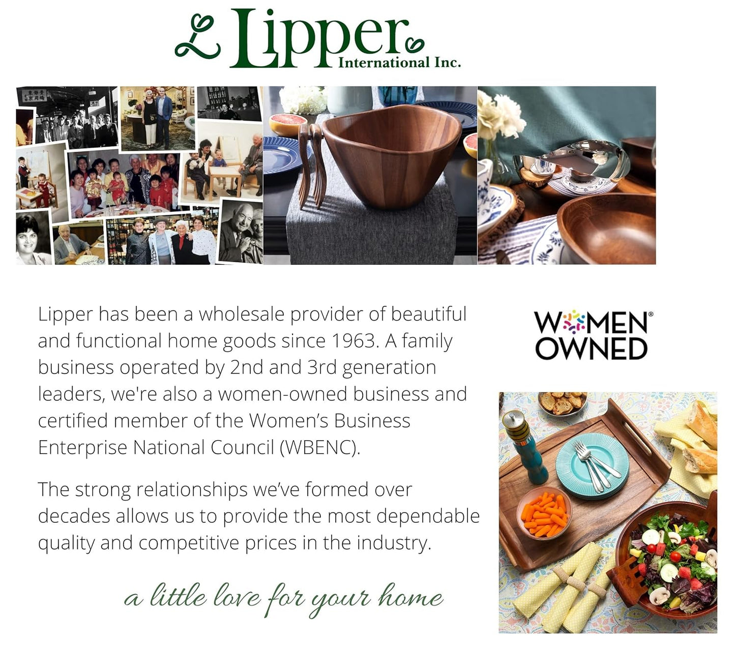 Lipper International Bamboo Wood Salad Bowls with Server Utensils, 7-Piece Set, Assorted Sizes