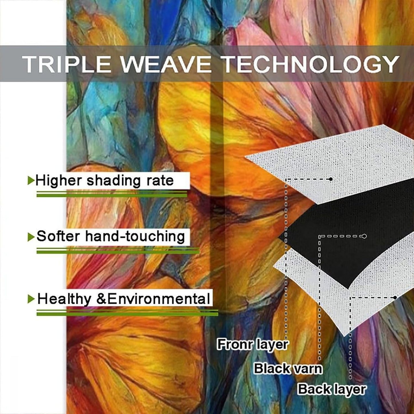 Stained Glass Curtains,Magic Forest Colorful Flowers Abstract Art Home Decor Drapes for Bedroom Living Room Kitchen Window Treatment 2 Panels Set Total Size 42" W X 54" L Inch