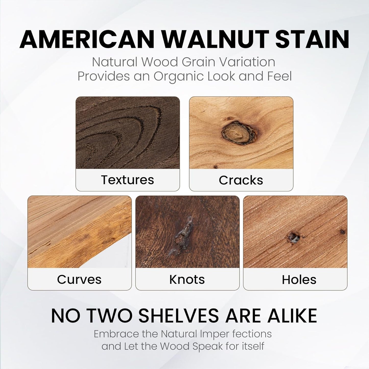 Floating Shelves for Wall, 32" Live Edge Solid Elm Wood Floating Shelf, Wall-Mounted Display Shelves with Invisible Heavy-Duty Metal Bracket, Floating Shelf for Kitchen (Natural, Set of 2)