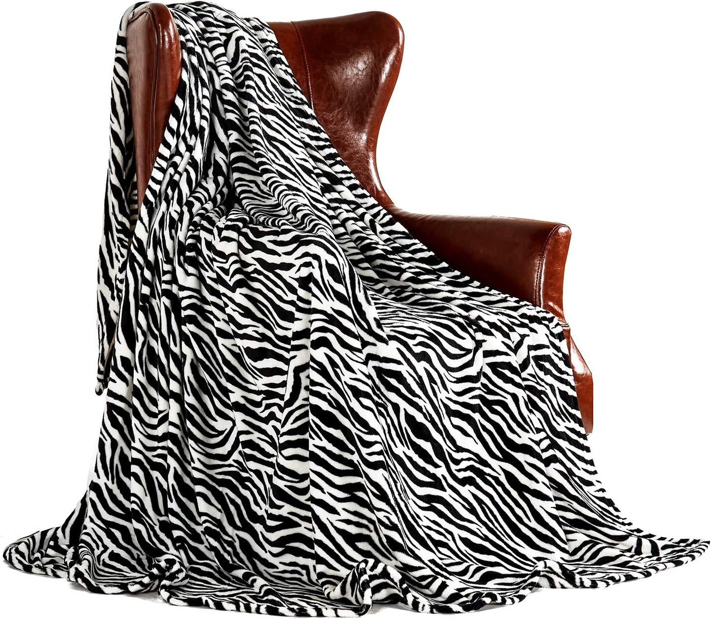 MERRYLIFE Throw Blanket Couch | Soft Decorative Ultra-Plush Soft Colorful Blanket| King Size Travel Throws Oversized |(90" 102", Zebra)