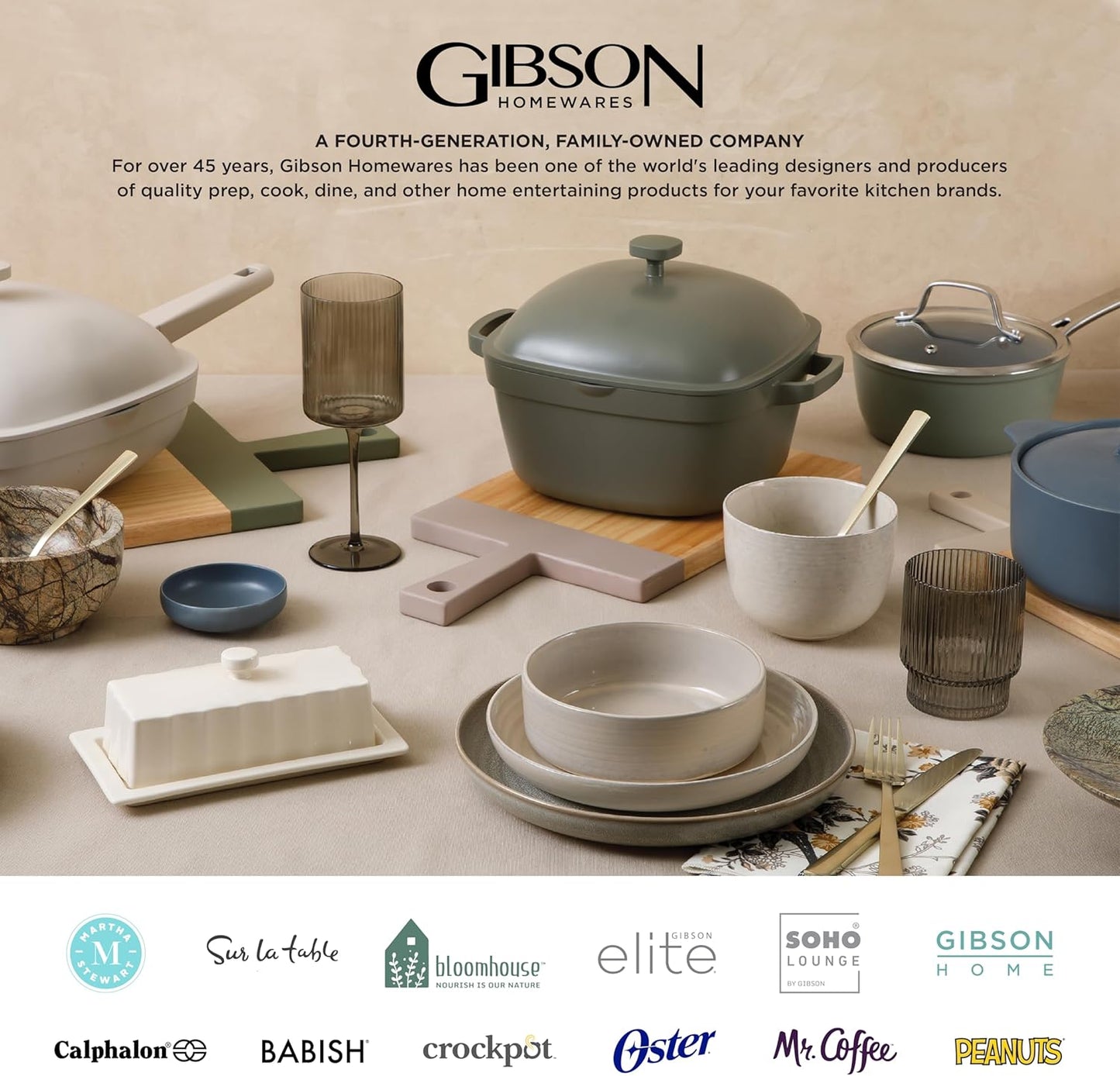 Gibson Elite Soho Lounge Square Reactive Glaze Stoneware Dinnerware Set, Service for 4 (16pc), Sapphire