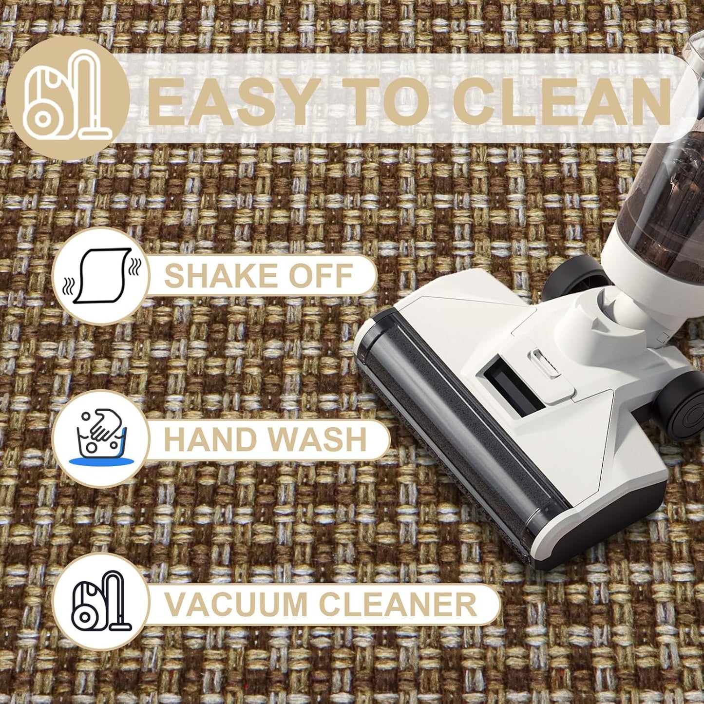 LEKEEPGO Door Mat Indoor Entrance 24"x47", Absorbent Indoor Door Mat Large, Non Slip Rubber Backing Inside Door Mats, Washable Floor Mat, Low-Profile Doormat for Front Door, Entryway, Entrance, Brown