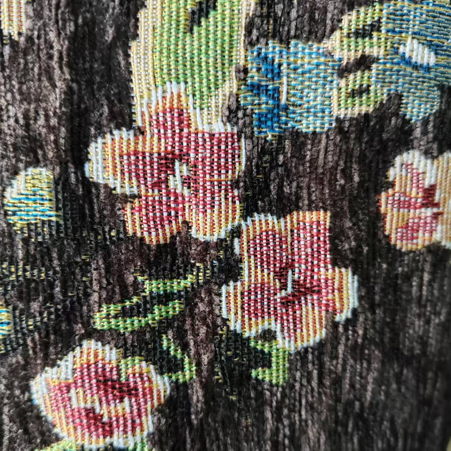 Set of 2 Brown Vintage Embroidered Throw Pillow Covers 18x18in，Floral Embroidered Cushion Cover for Sofa Couch Bed Burgandies Pillow Cover Brown