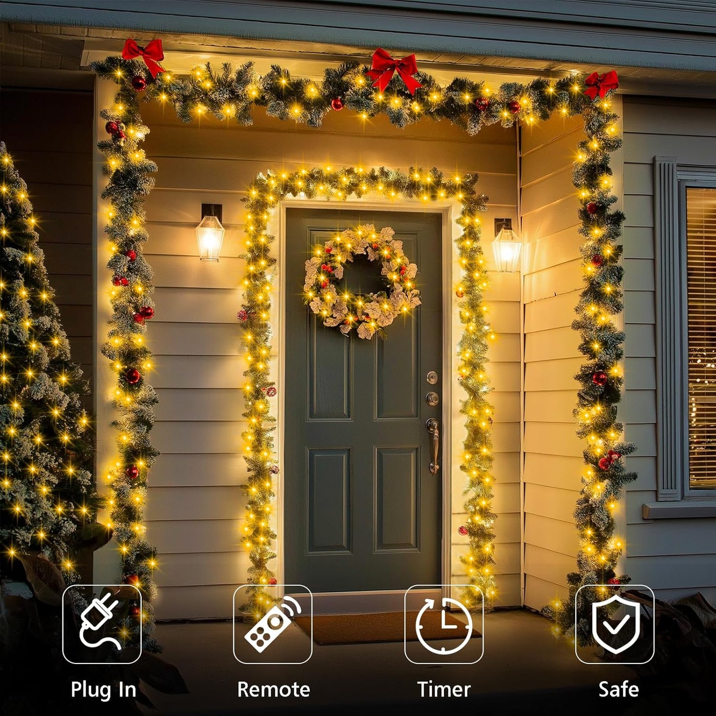 2 Pack Fairy String Lights Plug in, 33Ft Green Wire 100 Micro Starry LED Outdoor String Lights with 8 Modes Timer IP68 Waterproof Twinkle Lights for Bedroom Garden Christmas Home Decor (Warm White)