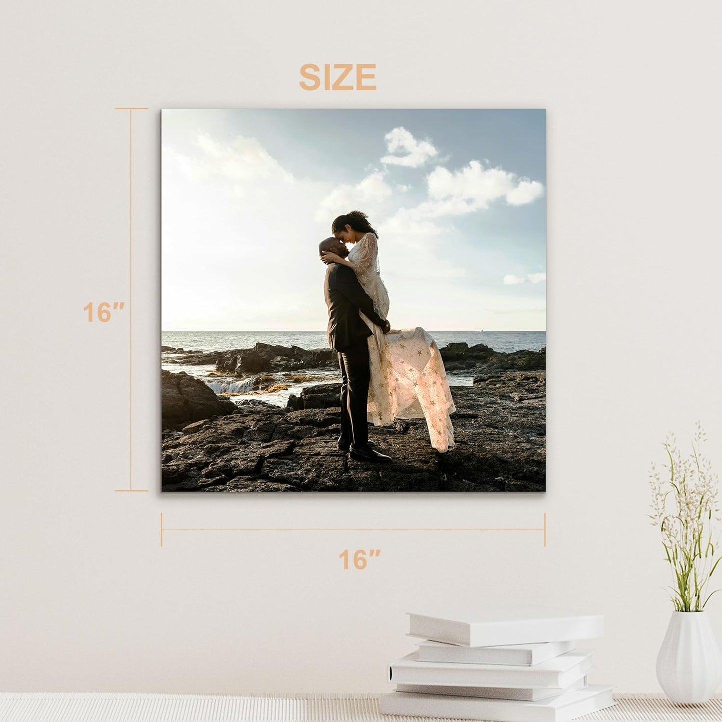 Tapuayts Personalized Custom Canvas Poster: Upload Your Image/Photo for Custom Photo-to-Poster Printing, Quality Wall Art Print (16" X 16")