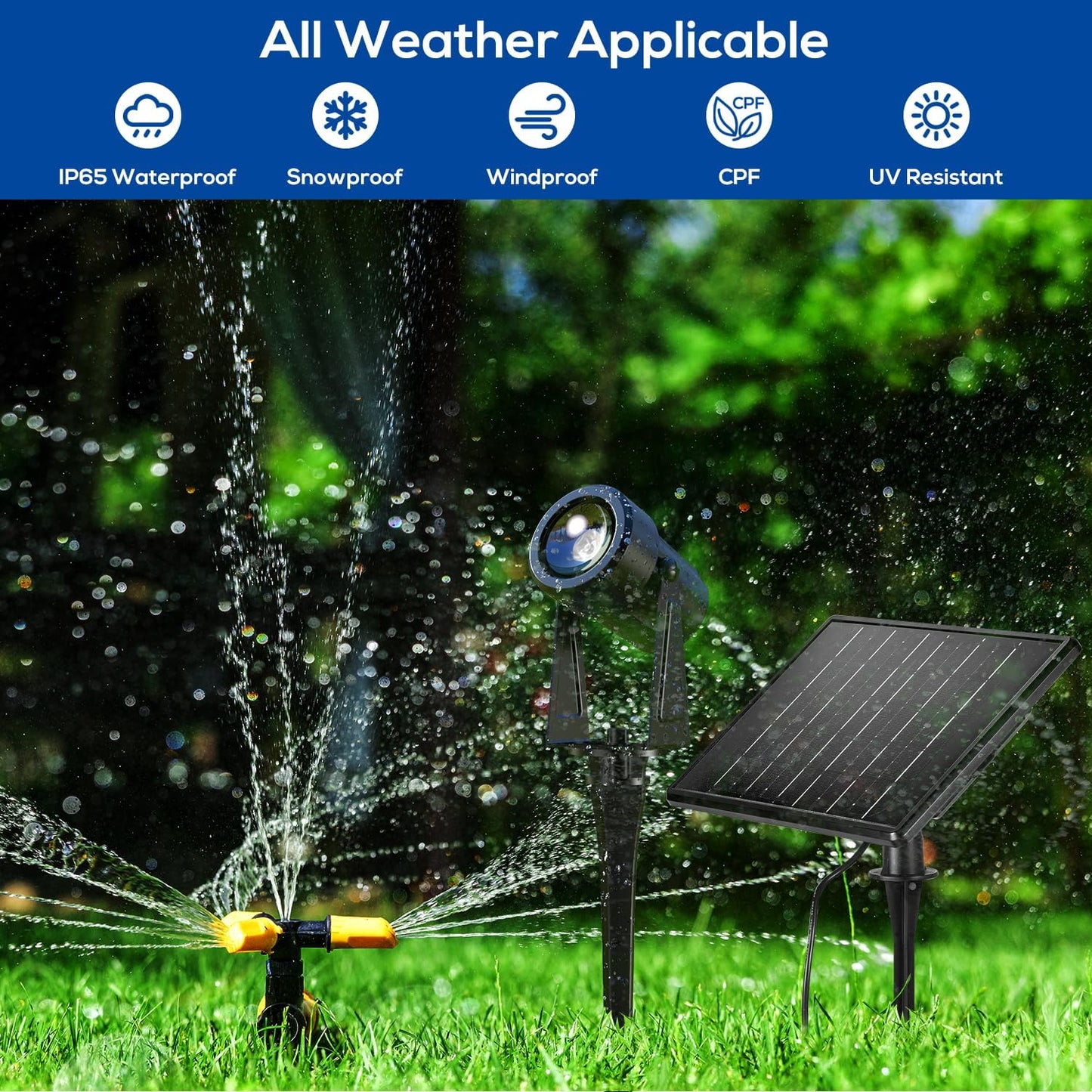 ZYAN Solar Landscape Spotlights Outdoor Waterproof IP65, Bright Solar Powered Garden Yard Spot Lights for Outside Plant, Tree, Pathway, Auto On/Off Wall Lights for Walkway, Patio, Lawn-8 Pack