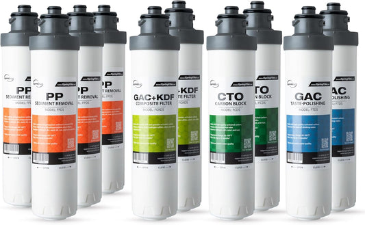iSpring F10DS 2-Year Replacement Supply Filter Cartridge Pack Set for DS4B & DS4S - Sediment, Composite, Carbon Block and Post Carbon Filters