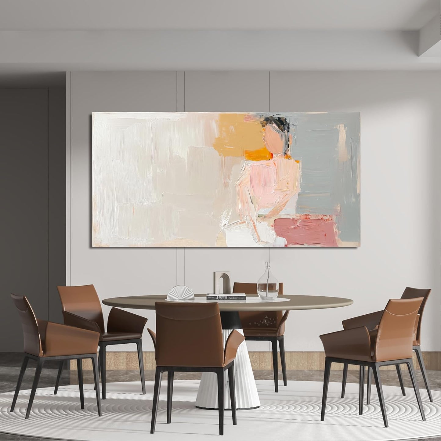 Abstract Canvas Wall Art Decor Large Wall Art Pictures for Living Room Abstract Canvas Art Wall Decor Artwork for Walls Pink Wall Art Paintings Prints Art Work for Home Office Room Wall Decor 29"x58"