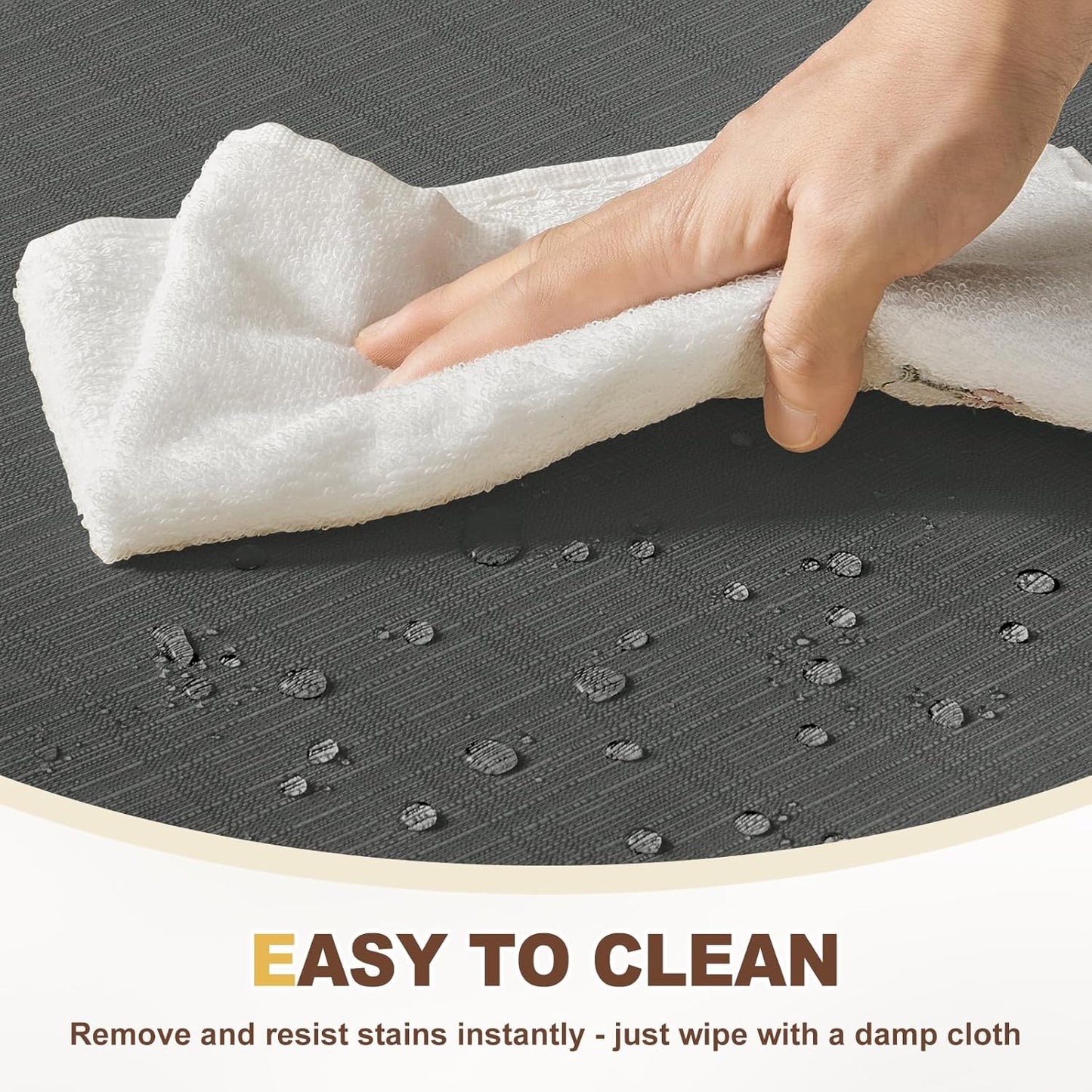 downluxe Chair Cushions for Dining Chairs, Waterproof Kitchen Chair Pads, Non-Slip Dining Seat Cushion with Ties, 17" x 16" x 2.5", Dark Grey, 6 Pack