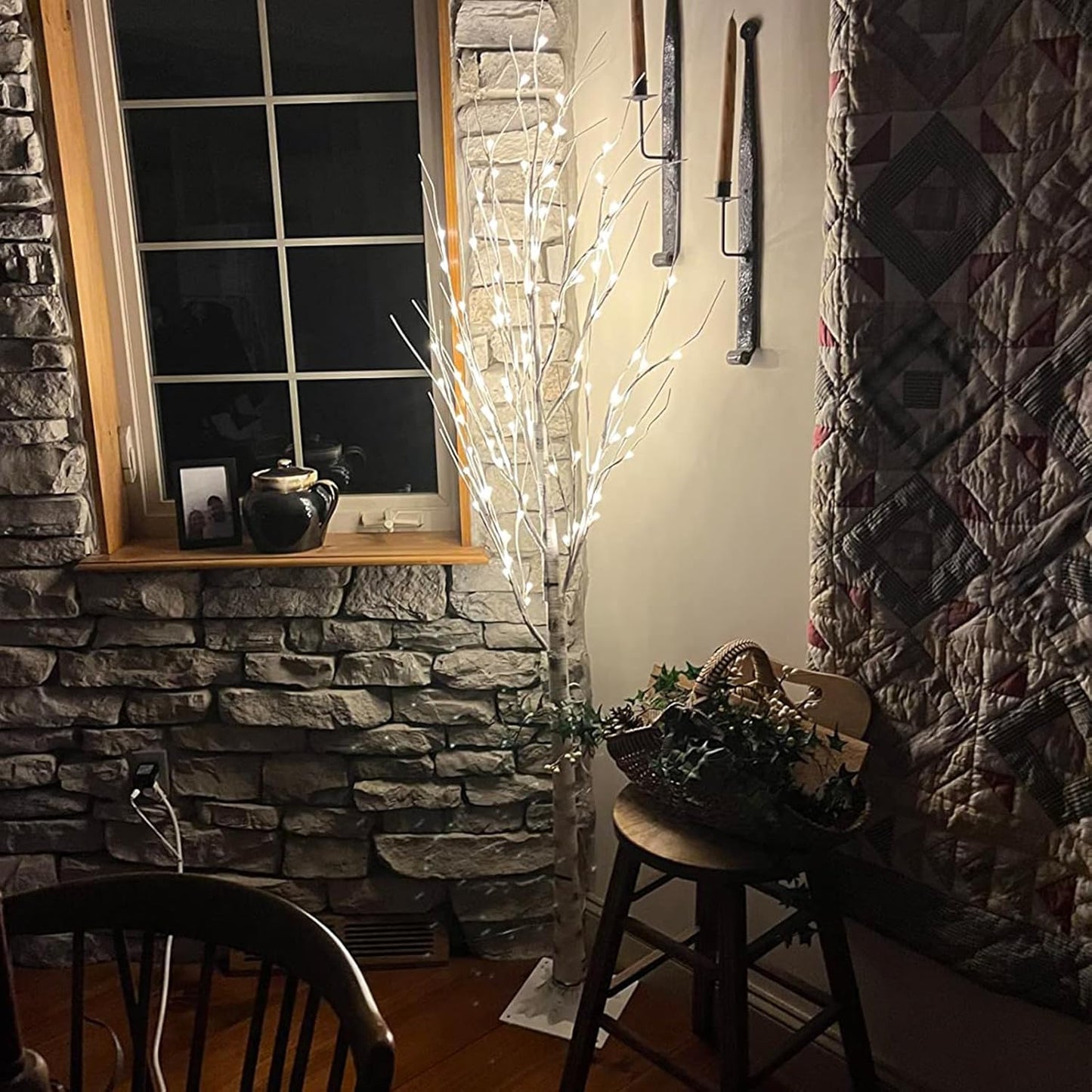 Twinkle Star Lighted Birch Tree for Home Wedding Festival Party Christmas Decoration (4 ft)