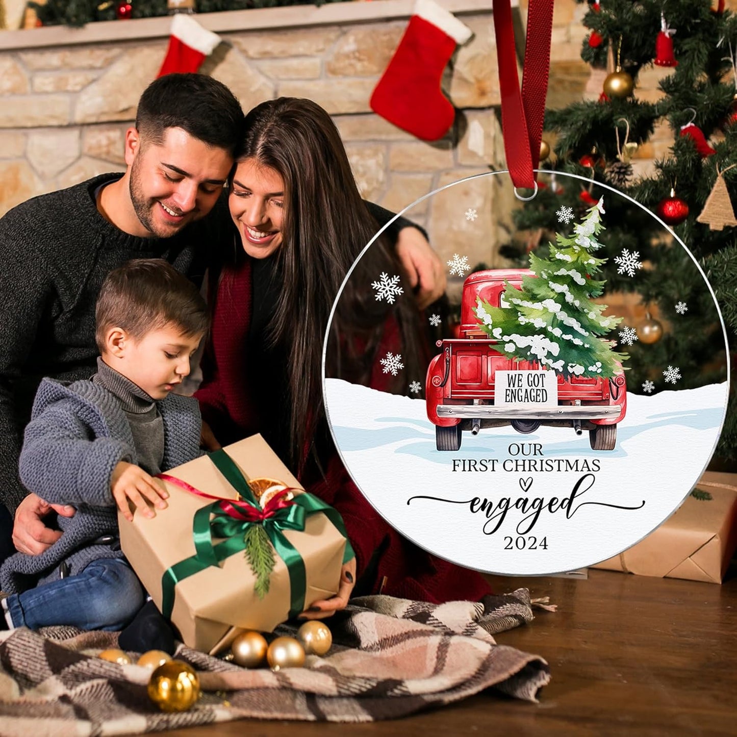 Our First Christmas in Our New Apartment 2025 Xmas Ceramic Ornament - Apartment Decor House Warming Gifts 1st Apartment Christmas Ornament (Engaged Ornament 2)