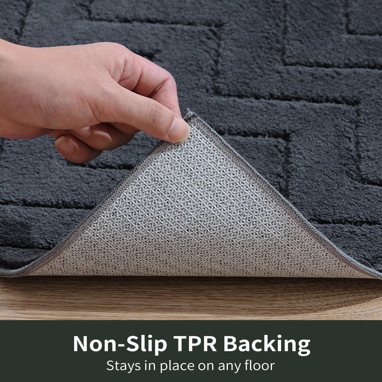 Stiio Dirt Trapper Door Mat 24x35.5 Inches, Front Doormat Indoor Outdoor Entrance Low Pile, All-Season, All-Weather Absorbent Entry Rug, Washable Non Slip Rug for Entryway, Dark Grey