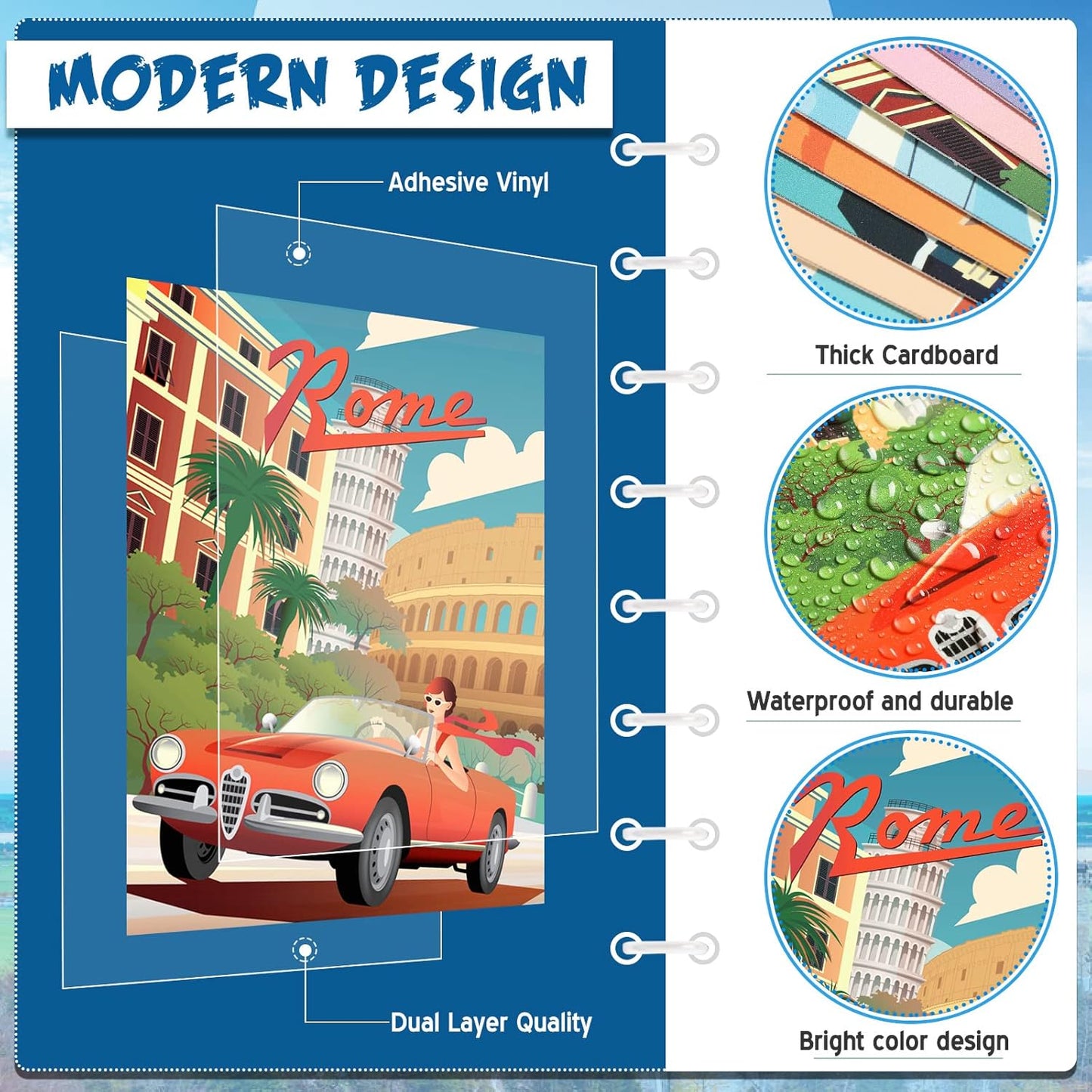 Outus 9 Pieces Vintage National Park Posters, National Park Art Prints Nature Wall Art and Mountain Print Set Abstract Travel Unframed for Hikers Campers Living Room Decor, 8 x 10 Inch (Travel City)