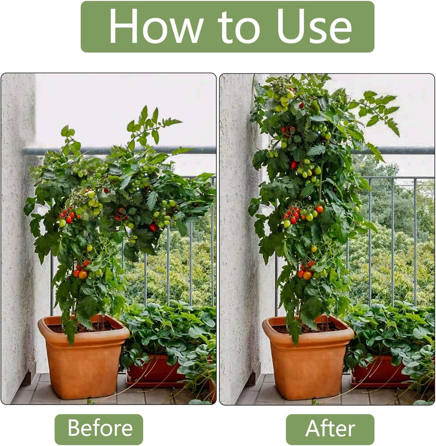 Garmeinea Garden Stakes 57 Inches Plastic Coated Steel Plant Stakes for Growing Climbing Plants, Pack of 25