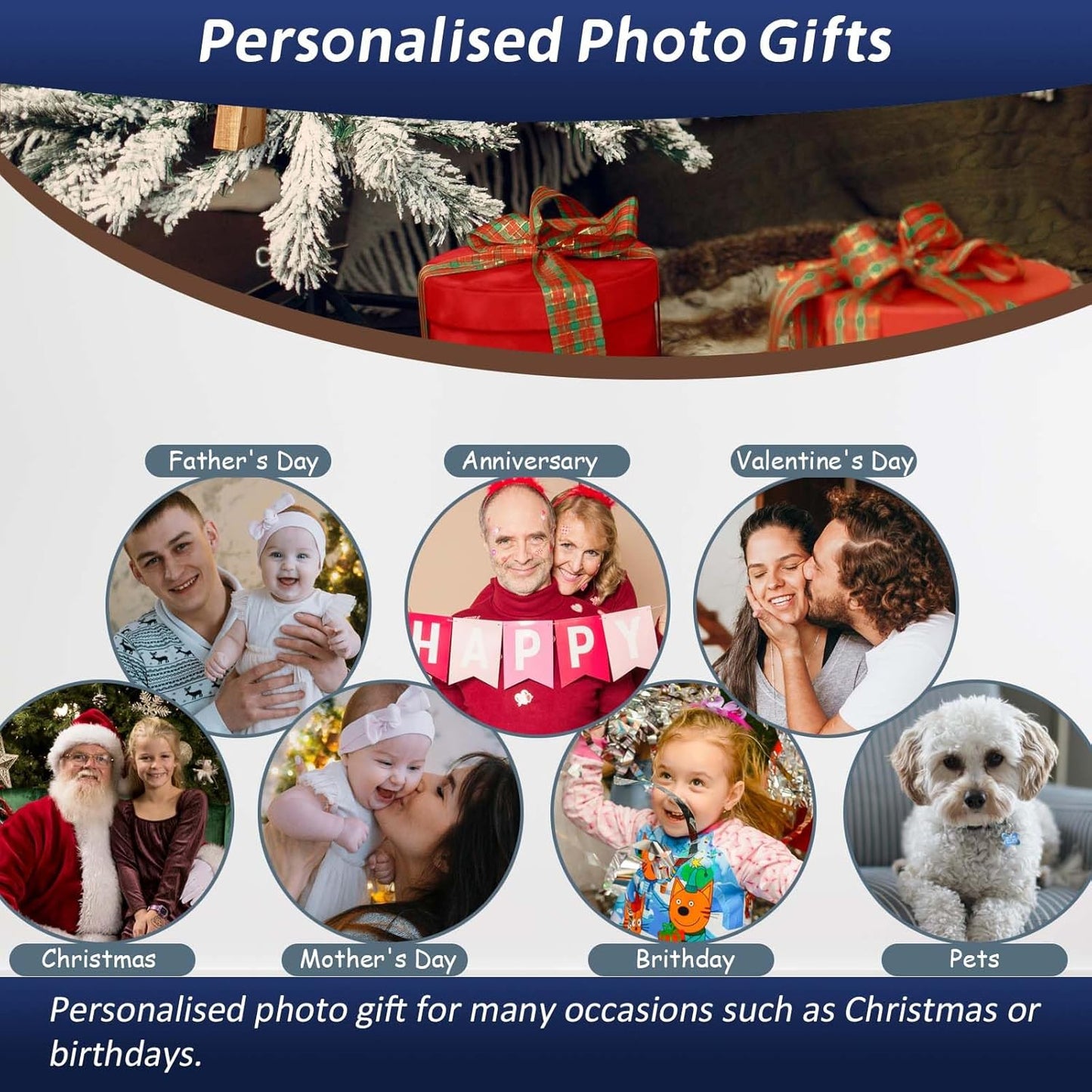 AIRUIXIO Custom Canvas Prints with Frame | Personalized Photo Canvas for Christmas Gifts | Ideal Family & Pet Wall Art Decor | Custom Canvas Wall Art 8x8Inch