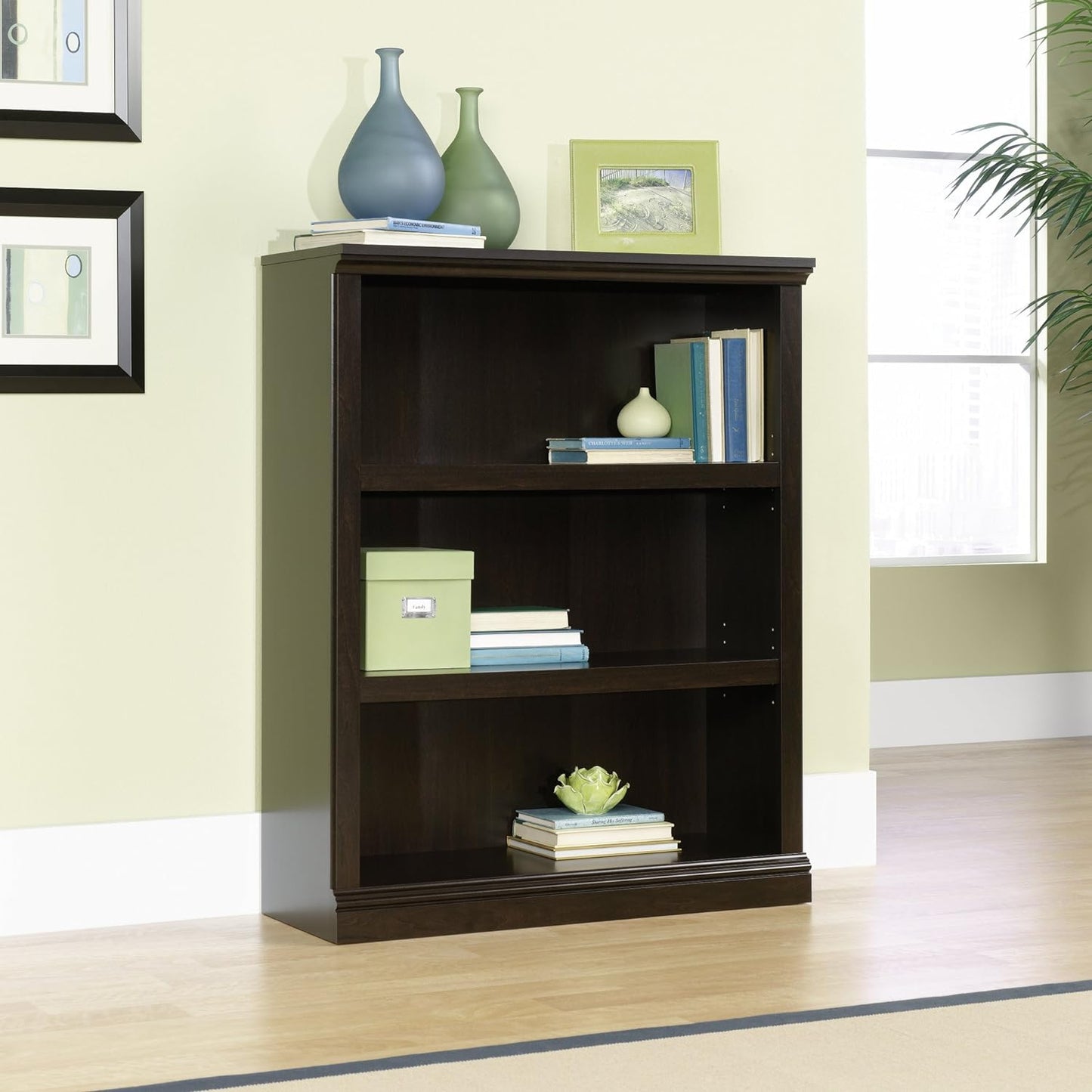 Sauder Miscellaneous Storage 3-Shelf Bookcase/ Book shelf, Jamocha Wood finish