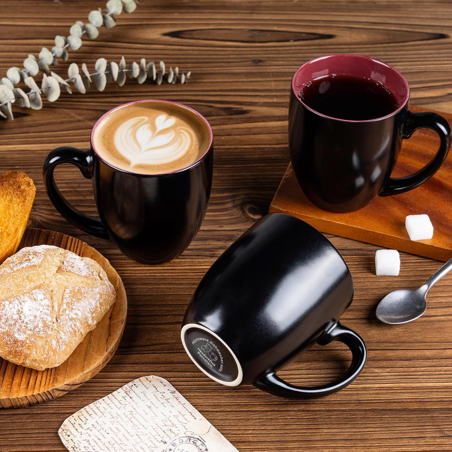 GBHOME 16oz Coffee Mugs Set of 6, Large Ceramic Coffee Mugs for Man, Woman, Dad, Mom, Modern Coffee Mugs Set with handle for Tea/Latte/Cappuccino/Milk/Cocoa. Dishwasher&Microwave Safe,Multi-Color