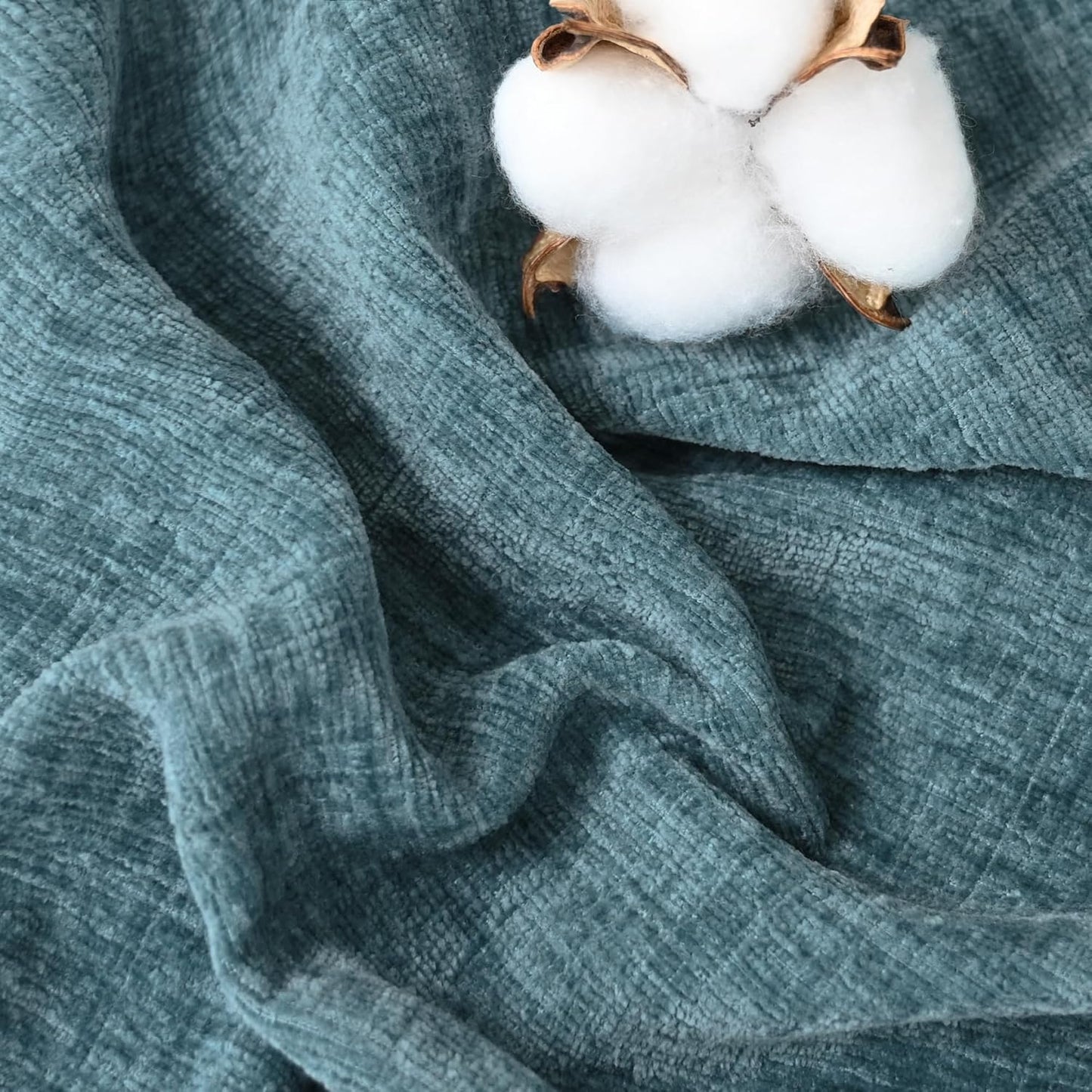 CaliTime Throw Pillow Covers Decorative 20 X 26 Inches Pack of 2 Cozy Chenille Standard Pillow Shams Cases for Couch Sofa Bed Living Room Home Smoke Blue