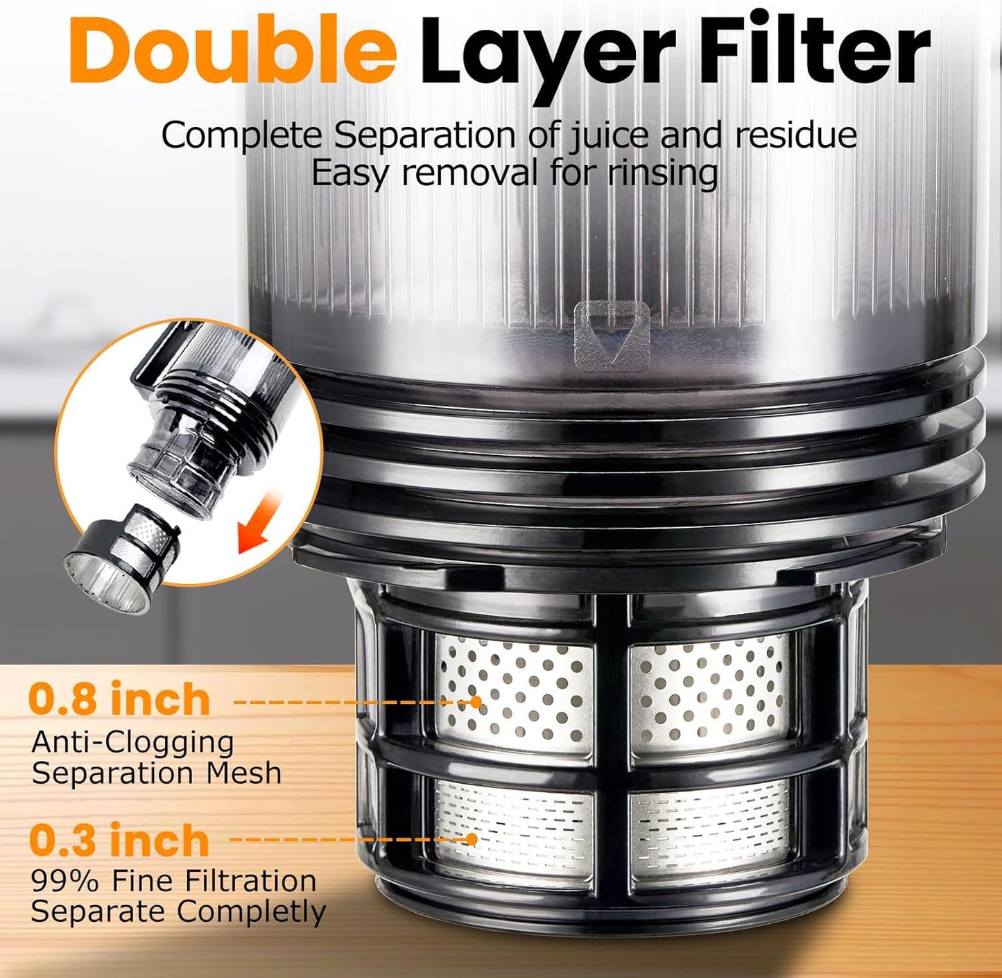 Cold Press Juicer,Slow Masticating Juicer Machines with 5.3" Large Feed Chute for Most Fruits and Vegetables,Easy to Clean Lemon Orange juicer with 250W Motor and High Juice Yield,Metal Gray