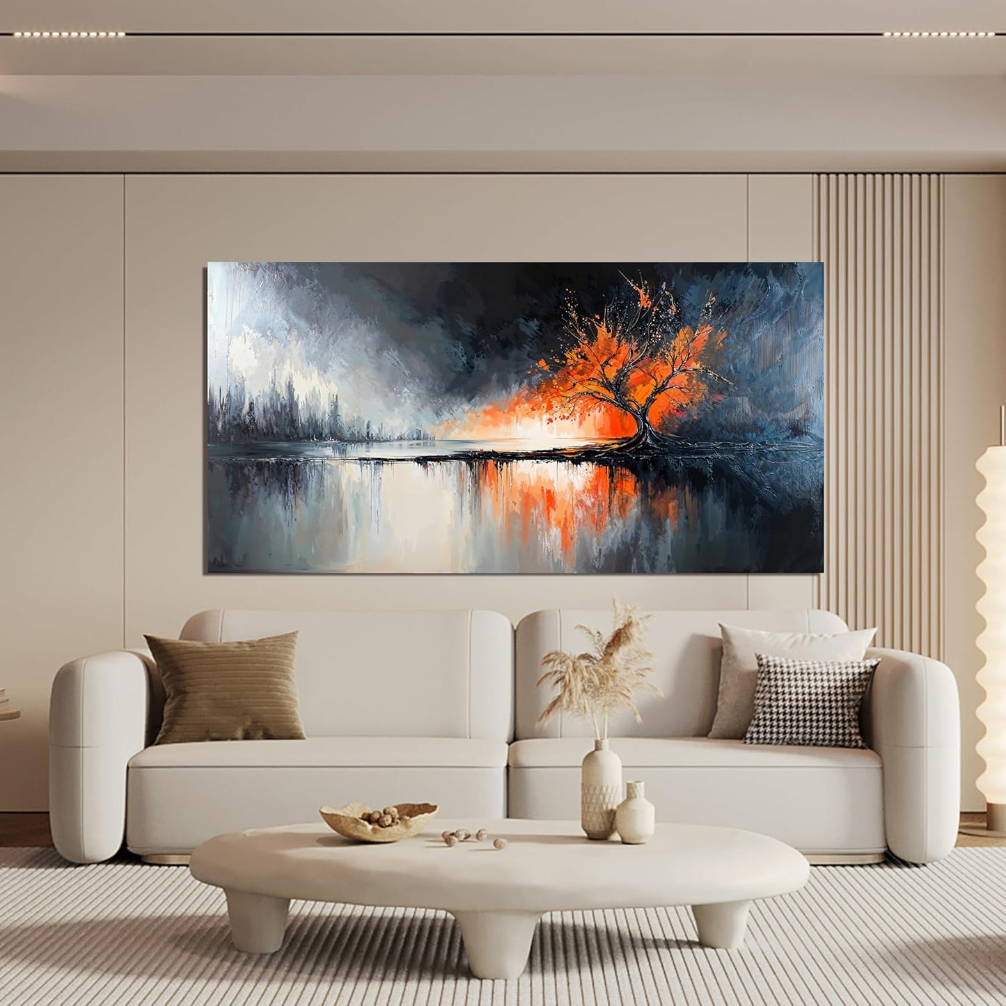 Canvas Wall Art Decor Large Black and White Wall Art Prints Modern Tree of Life Wall Art Abstract Canvas Art Wall Decor Wall Art Pictures for Living Room Artwork for Walls Home Office Decor 24" X 48"